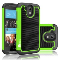 Njjex Hybrid Rubber Plastic Impact Defender Rugged Slim Hard Protective Case Cover Shell For HTC Desire 526