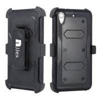 Shock Absorbing [Built-in Screen Protector] Holster Locking Belt Clip Defender Heavy Case Cover For HTC Desire 626S/626