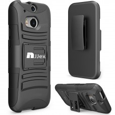 Njjex Hybrid Rugged Stand Case Cover Belt Clip Holster  with Kickstand For HTC One M8