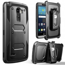 Shock Absorbing [Built-in Screen] Holster Locking Belt Clip Kickstand Case Cover For LG Stylo 2