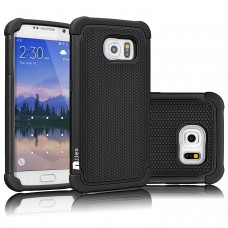 Njjex Shock Absorbing Hybrid Rubber Plastic Impact Defender Rugged Slim Hard Case Cover Shell For Samsung Galaxy S6