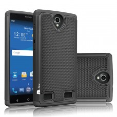 Hybrid Rubber Plastic Impact Defender Rugged Slim Hard Protective Case Cover Shell For ZTE ZMAX 2